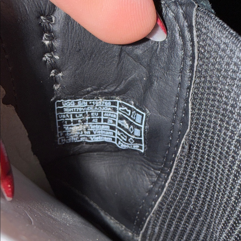 UGG Black Suede Heeled Boots - Picture 6 of 8